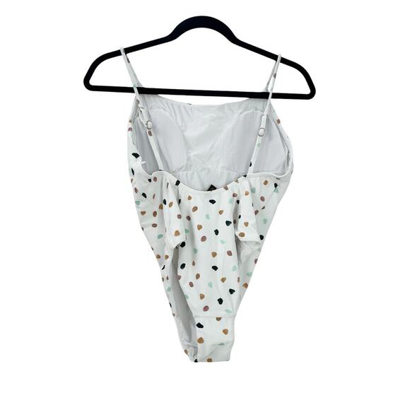 Vix Arena Rosie Polka Dot One-Piece Swimsuit Adjustable Straps White Size L NWOT - Picture 8 of 12